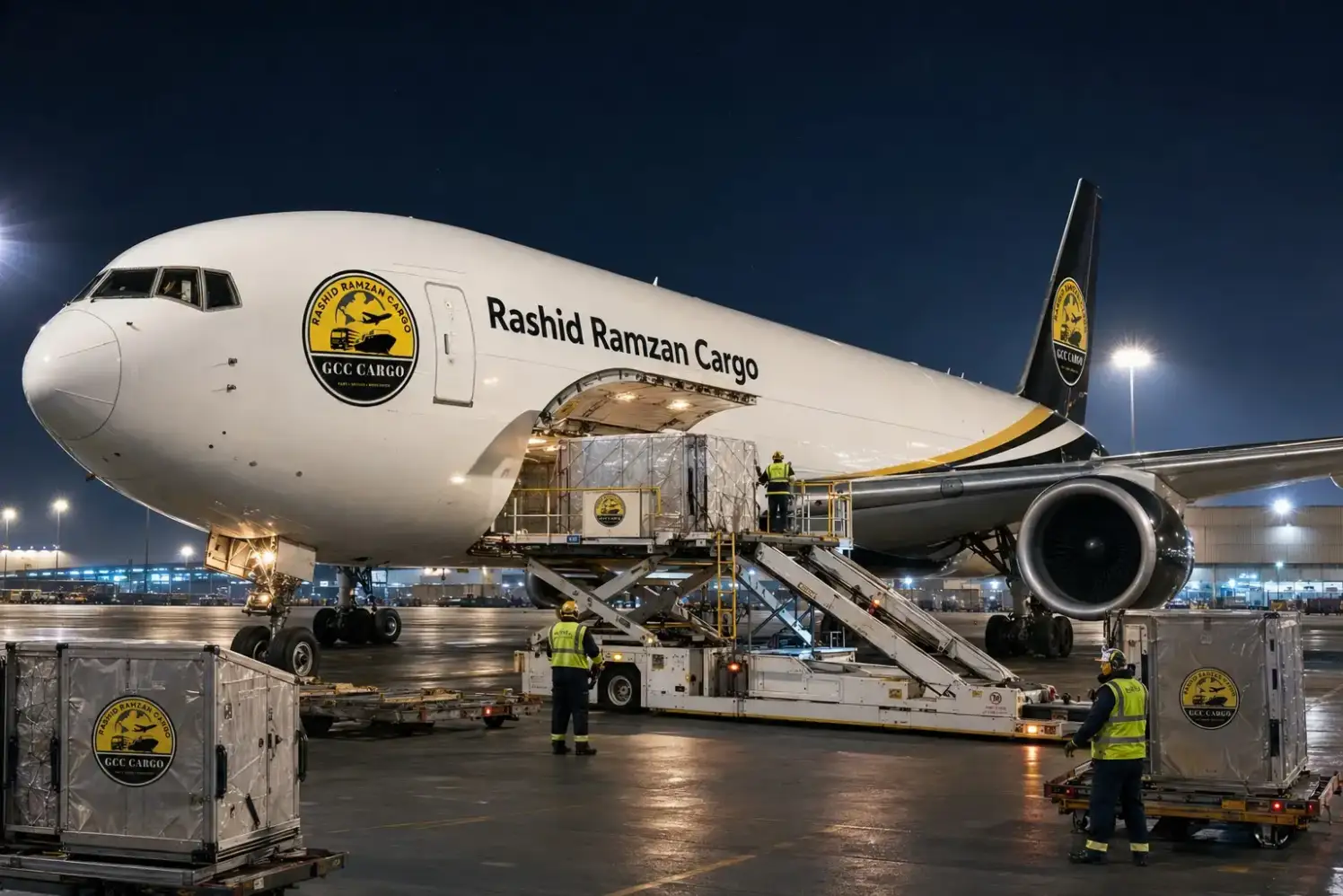 Cargo plane ready for air freight