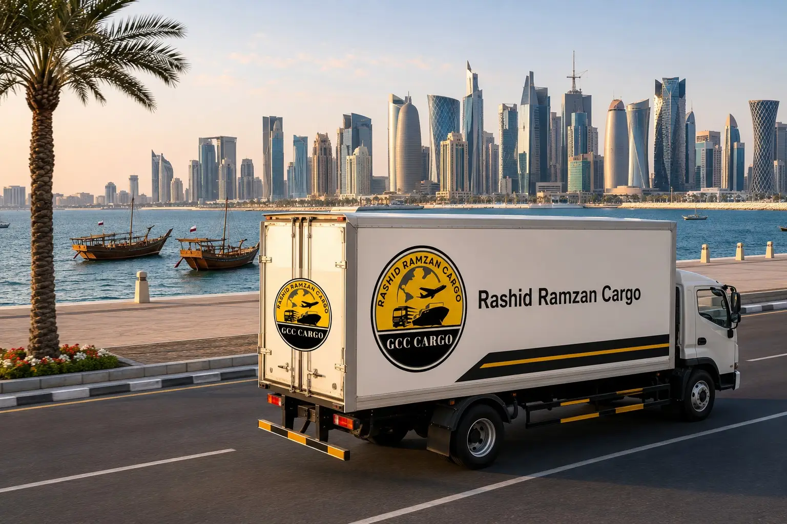 Cargo route from Dubai to Qatar